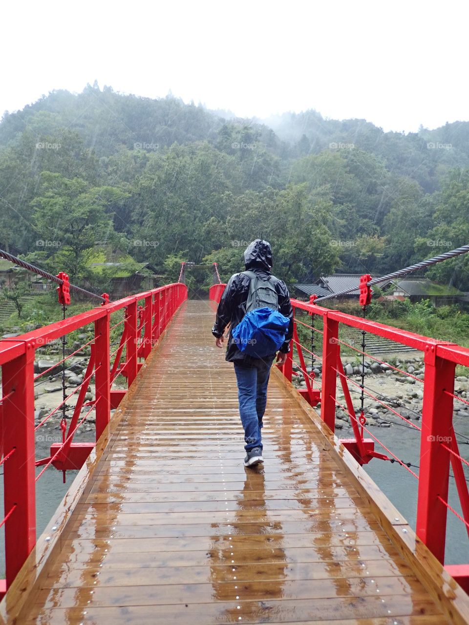 Walking on the bridge