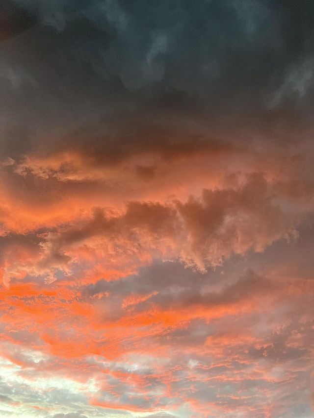Pink cotton candy clouds sky
