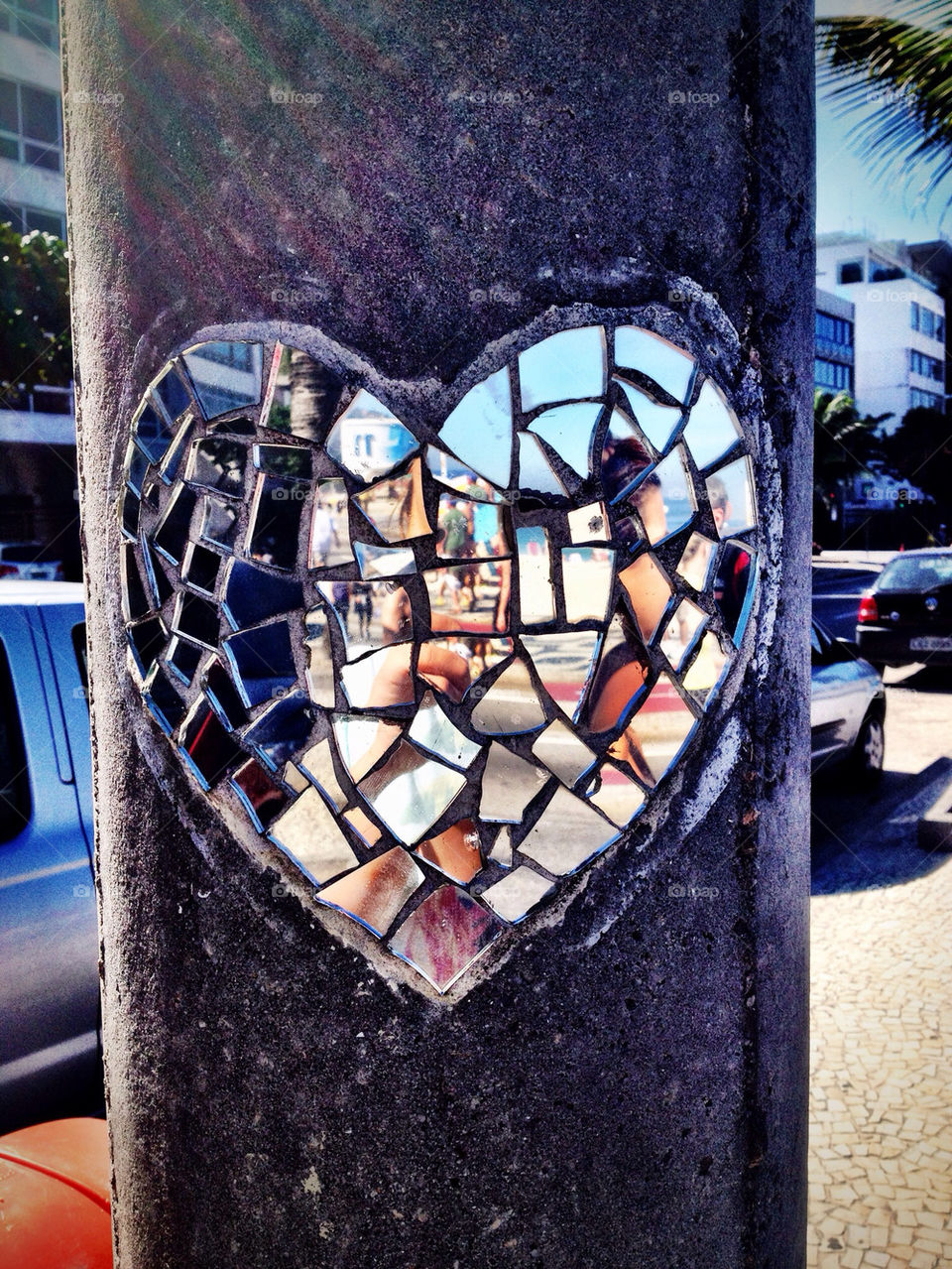 beach heart love mirror by AleFeijo