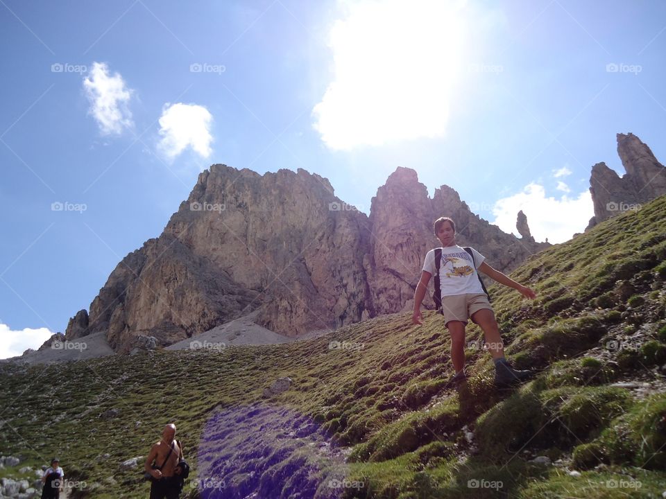 Trakking on the Dolomiti. Valley,Dolomiti,Italy