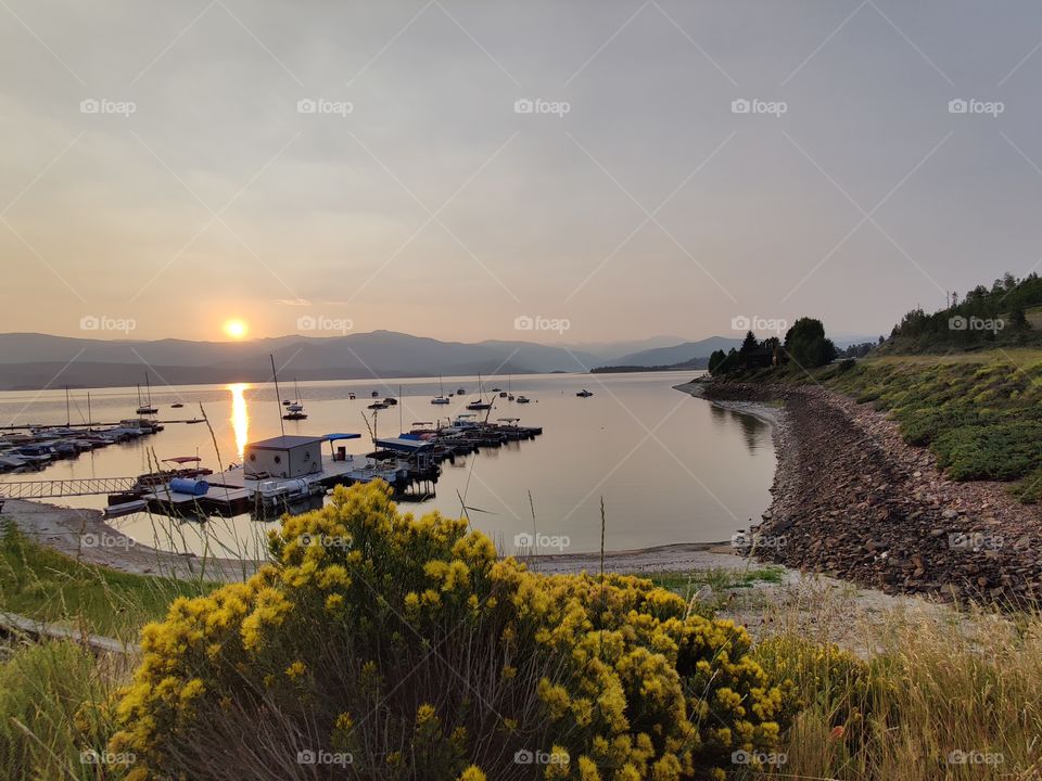 smoke from the west in Grand Lake Colorado