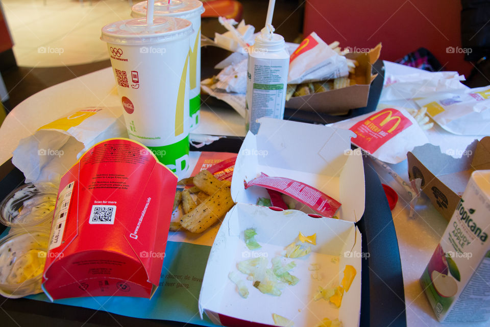 Fast food at McDonalds, crap after having dinner.