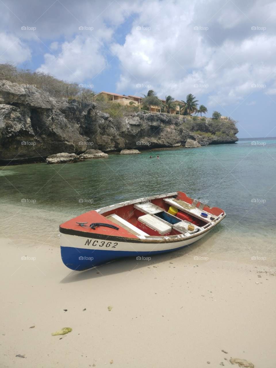 Fishing boat on Playa de Lagun, Curaçao