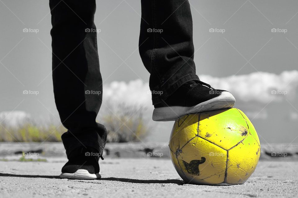 Yellow soccer ball