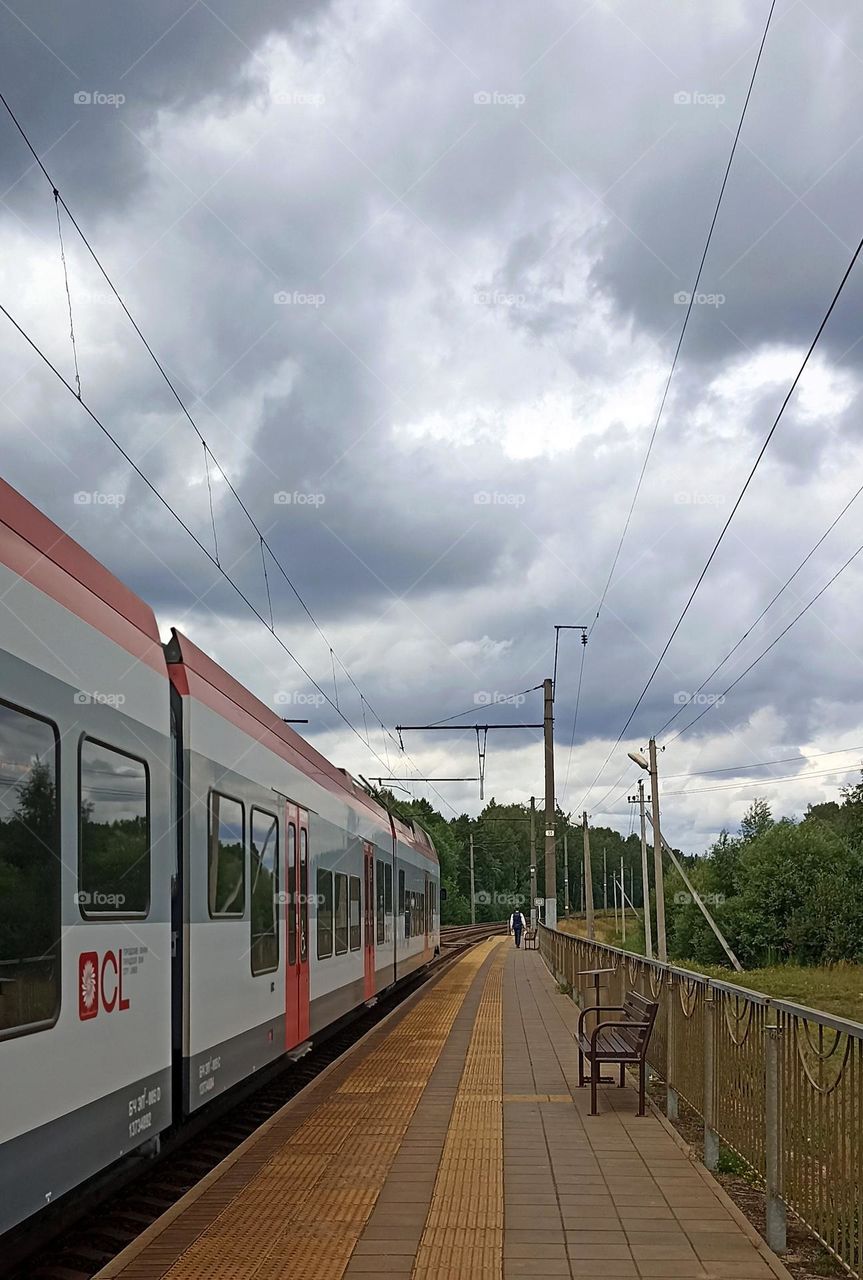 public transport, electric train station