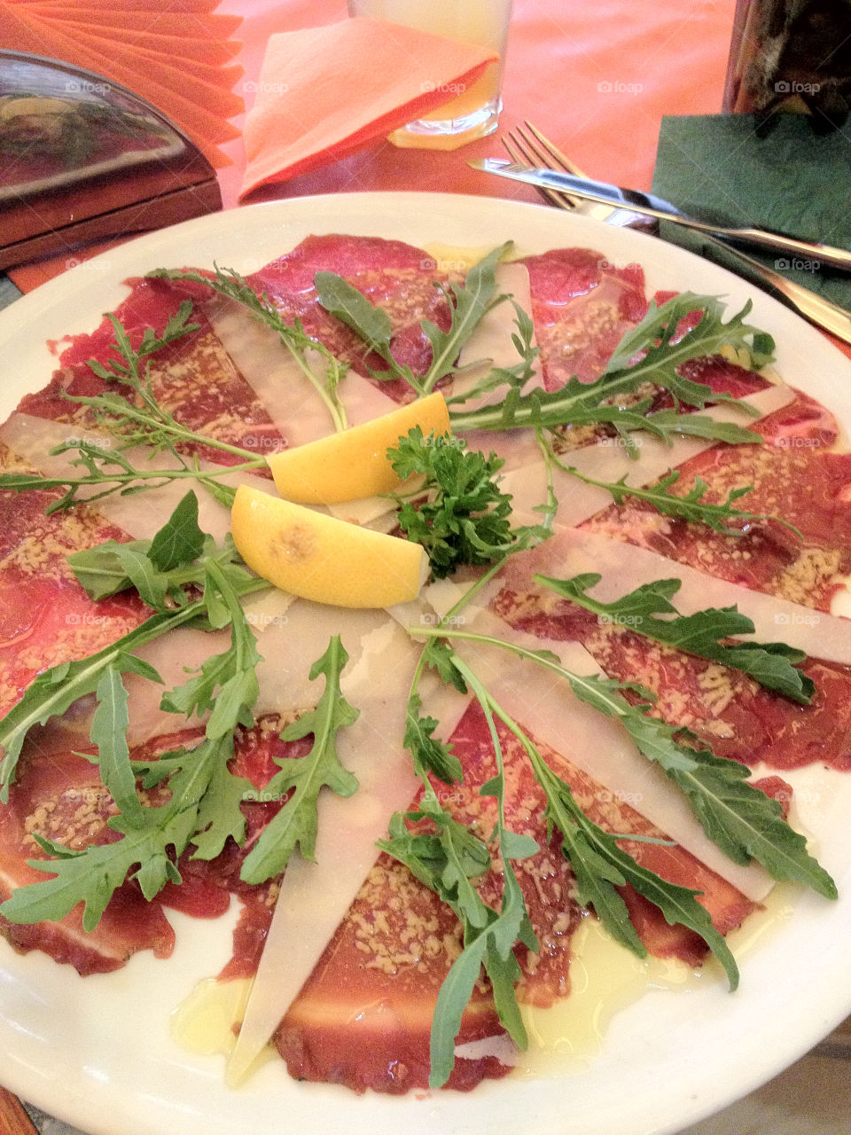 food restaurant carpaccio ham by penguincody