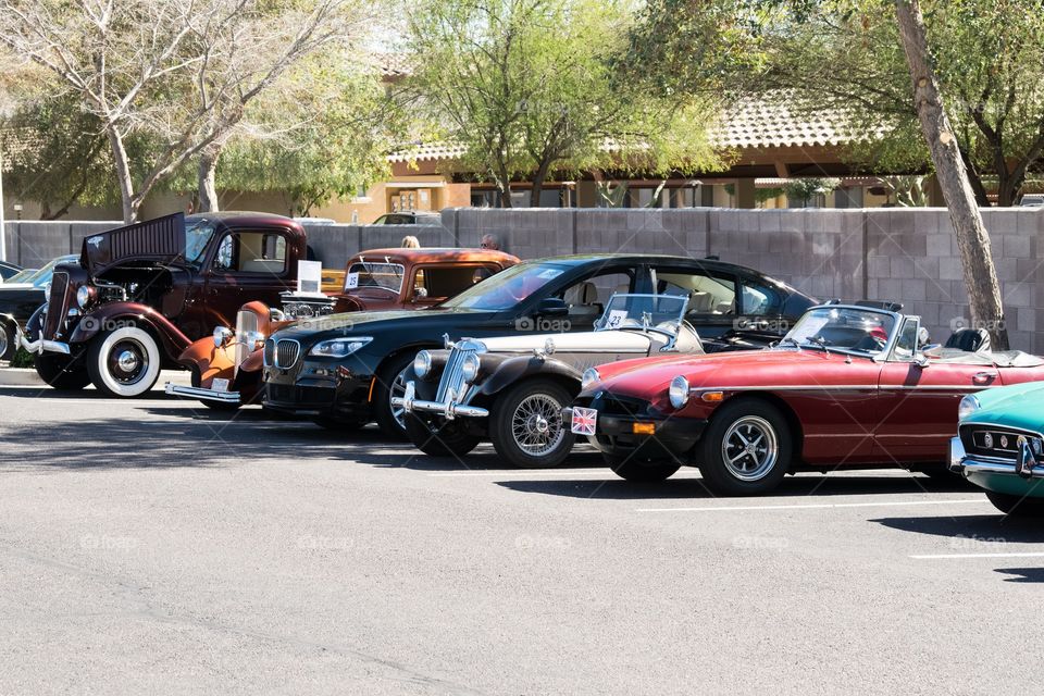Row of classic cars
