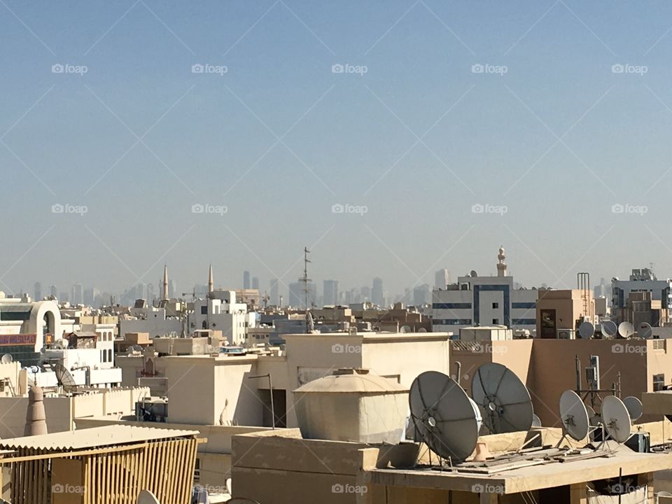 Old town Deira rooftops seeing Sharjah skyline in the background!