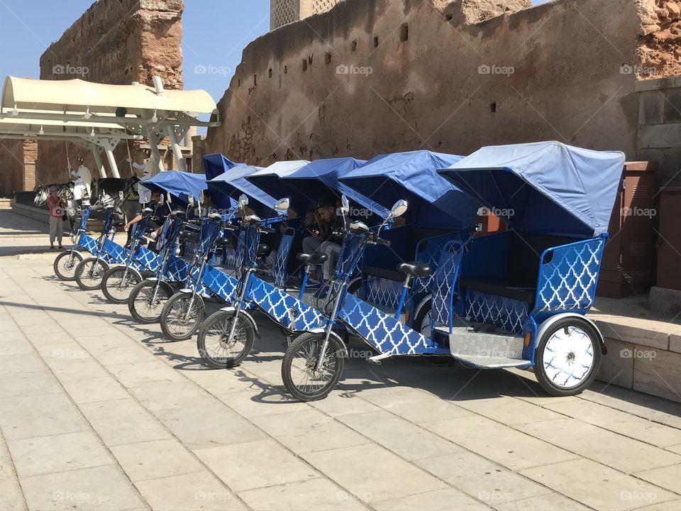 motorcycle taxi for tourist transportation in Rabat city, Morocco