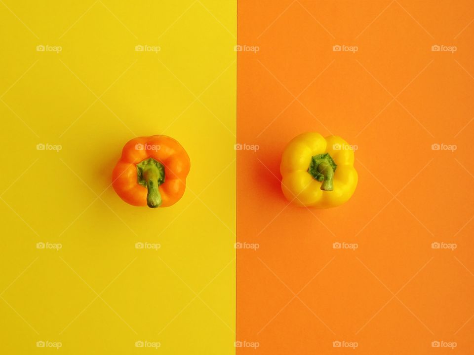 Two colors bell peppers