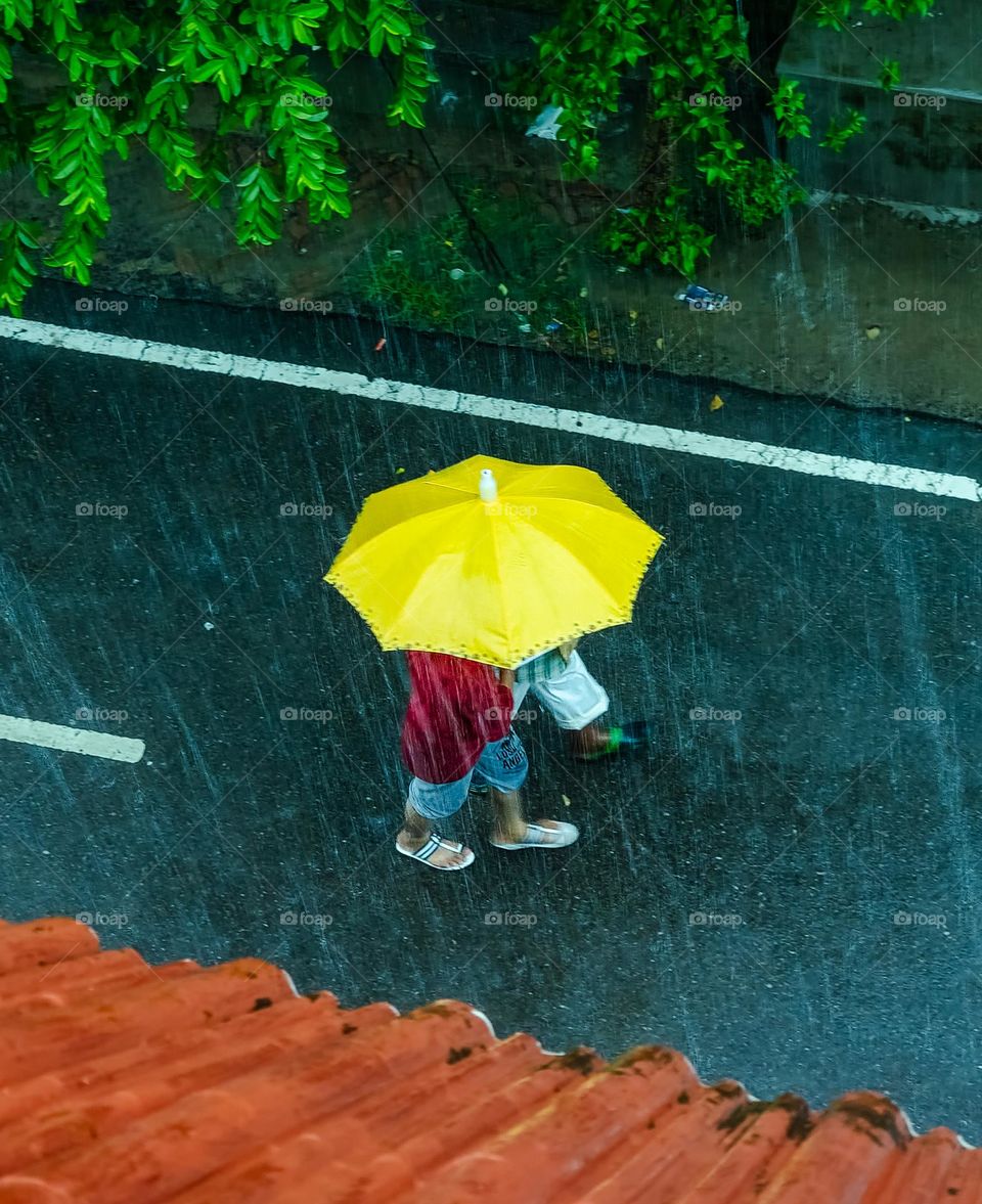 One of the favourite color in spring is the color of umbrellas 