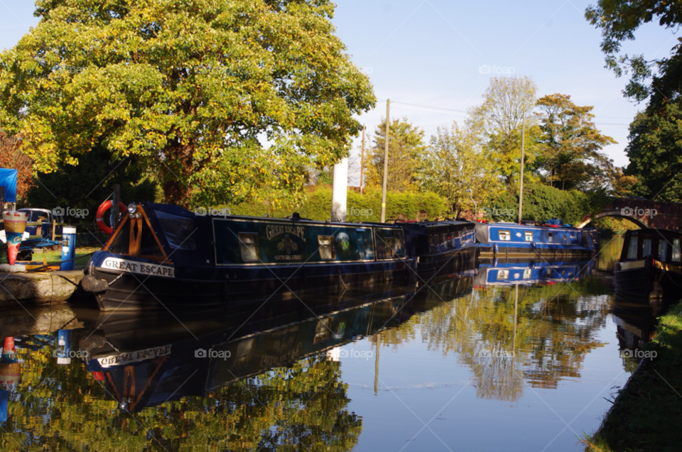 reflection canal barge towpath by gaillewisbraznell