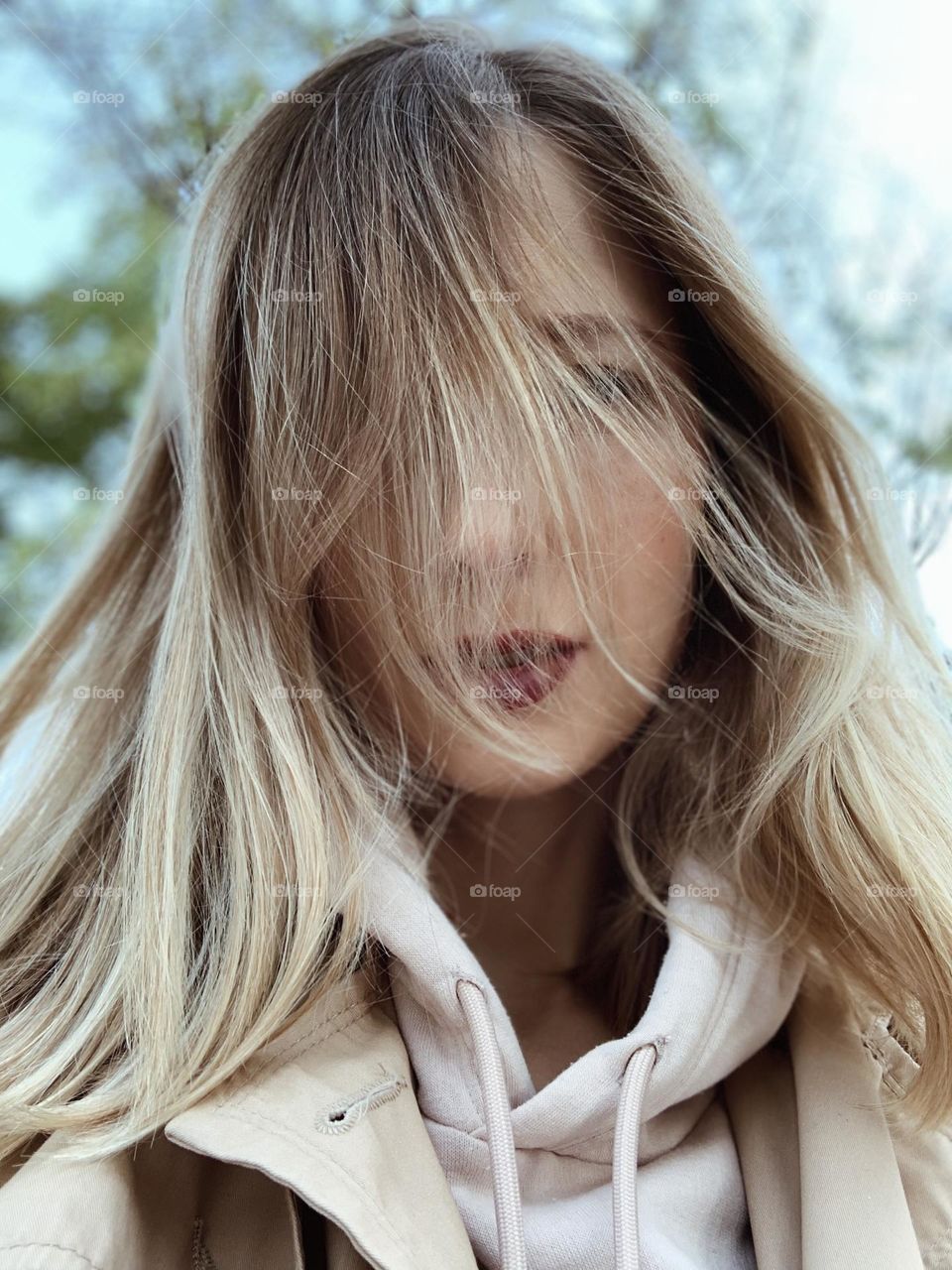 Young Caucasian woman with blonde hair 