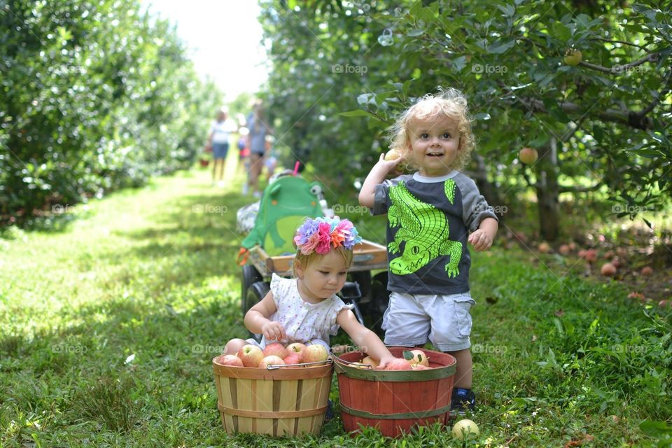 Apple picking buddies 