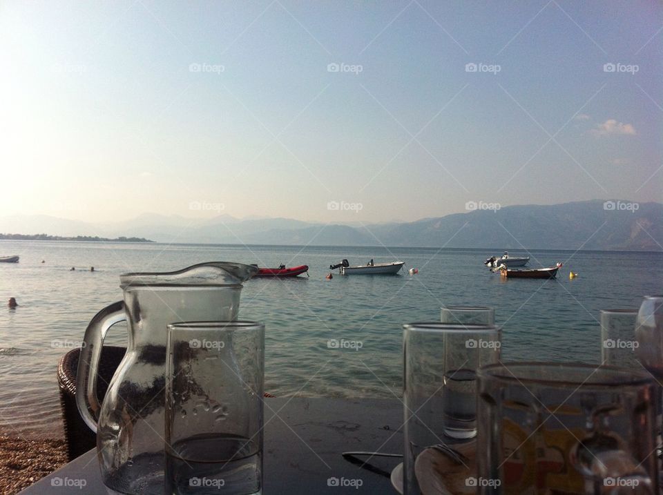 Akoli Greece Peloponnesus table sea summertime