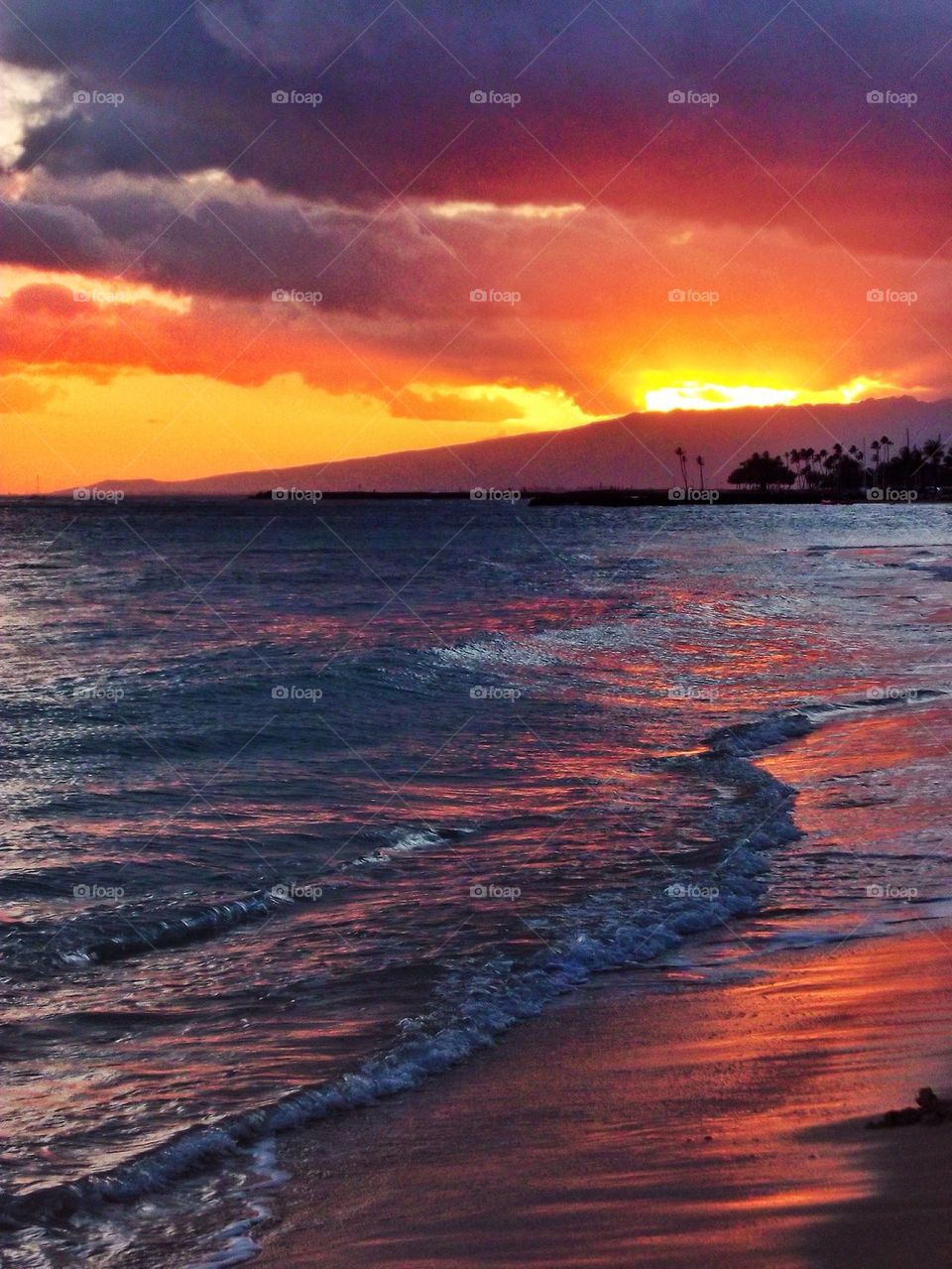 Waikiki beach sunset