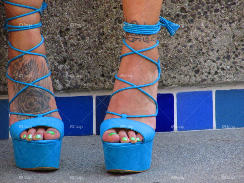 blue fashion shoes