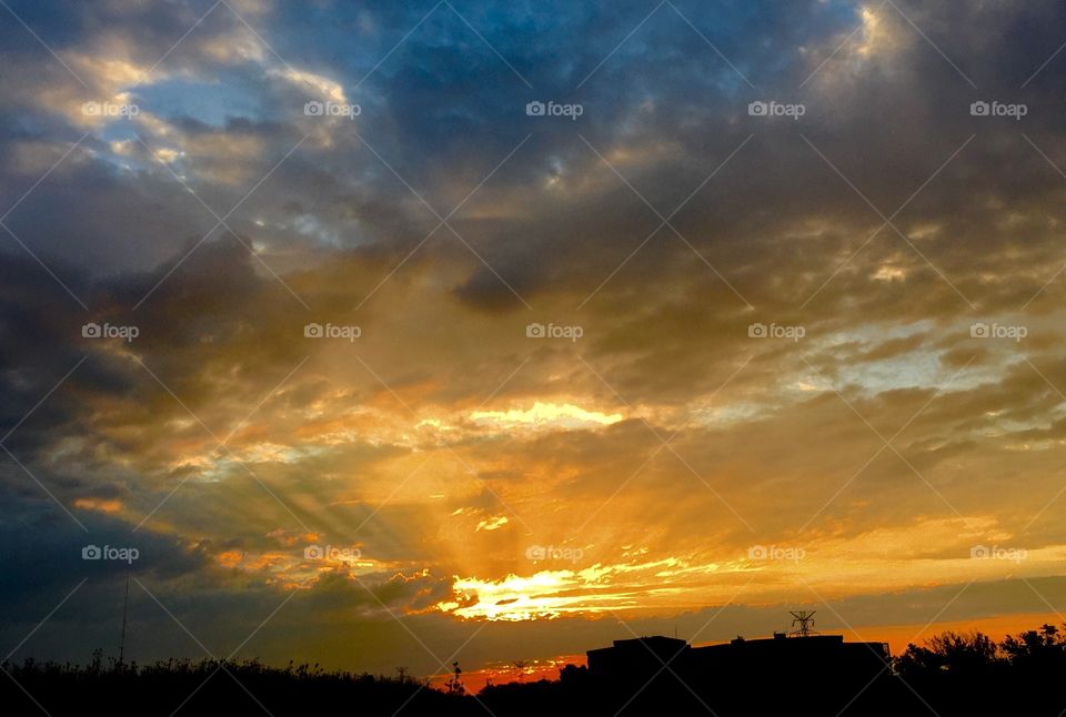 Dramatic clouds at sunrise