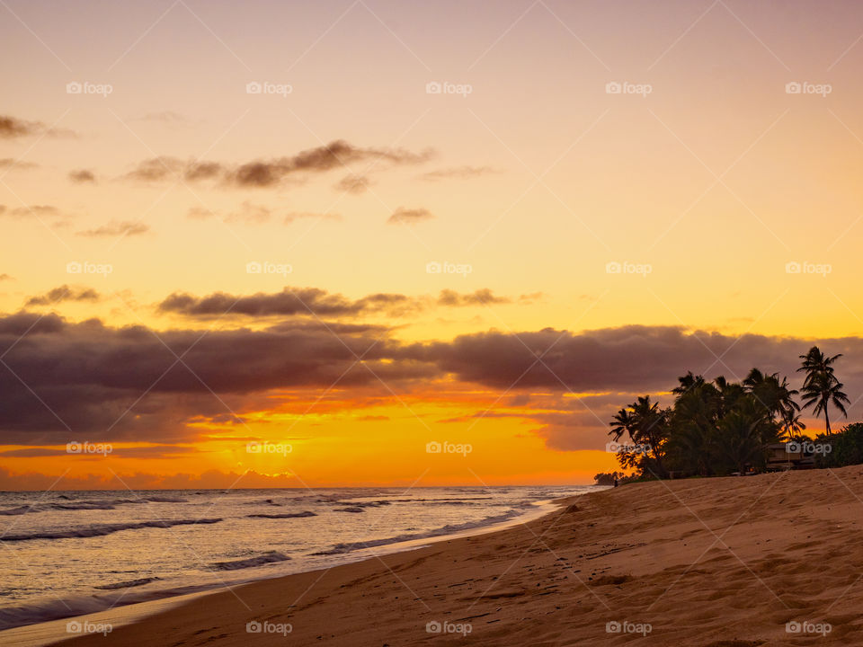 Sunset at Ewa Beach on Oahu HAwaii