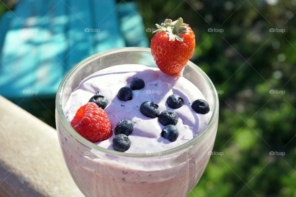 Fruit smoothie in glass