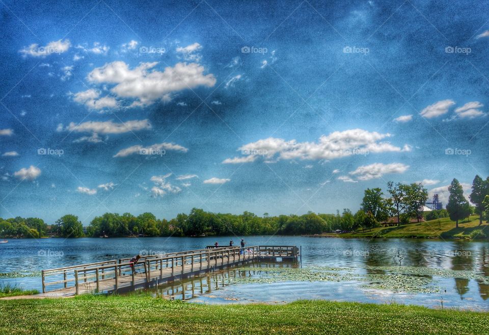 Summer Day Fishing. Fishing from the Pier
