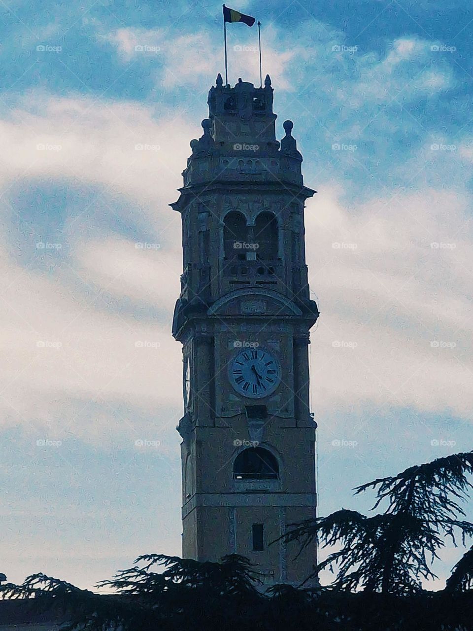 the tower of the town hall in Oradea