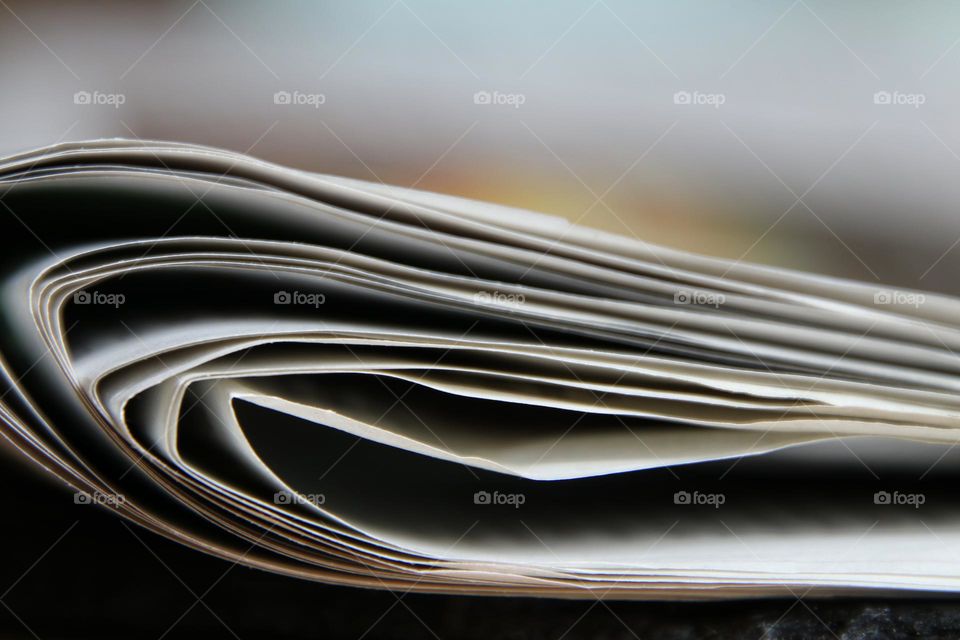 Close up of pages of a folded newspaper