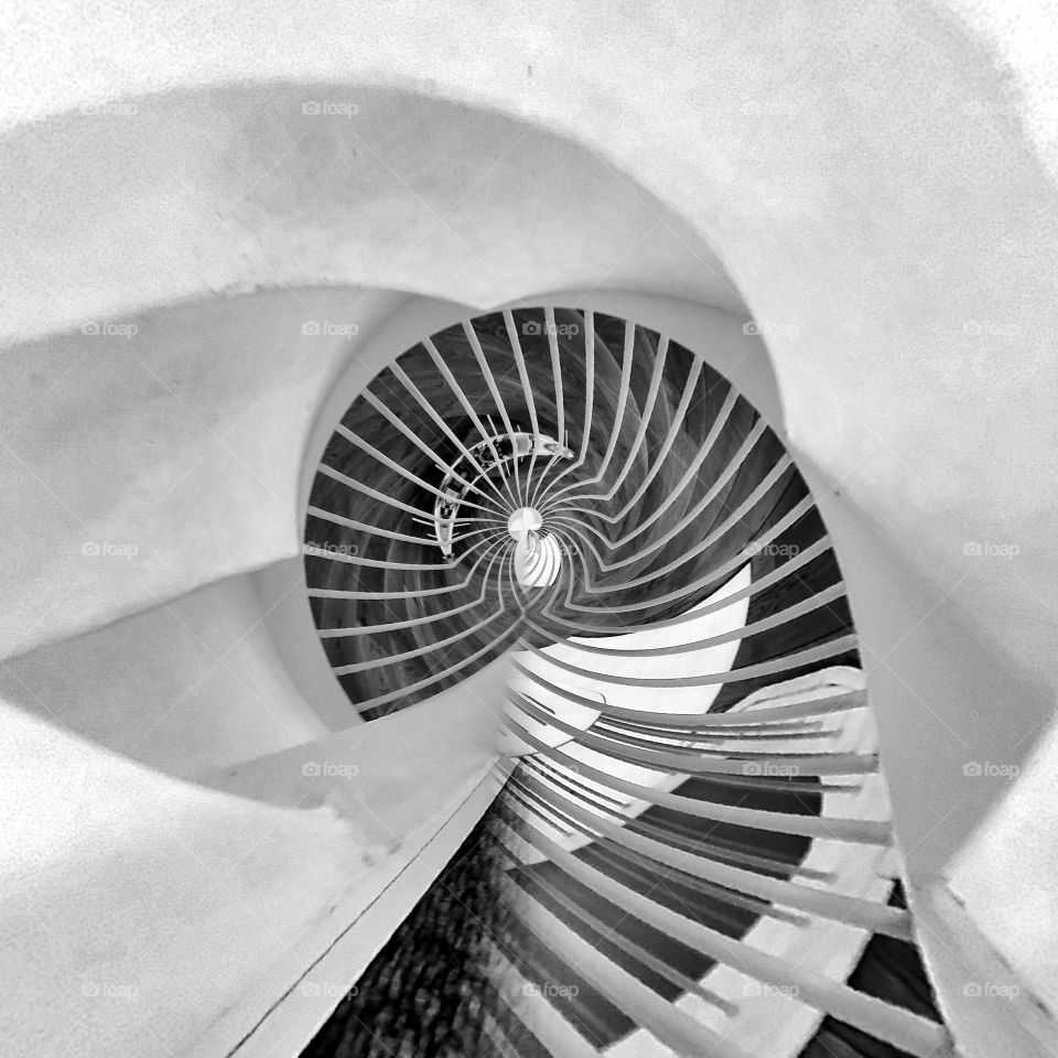 High angle view of staircase