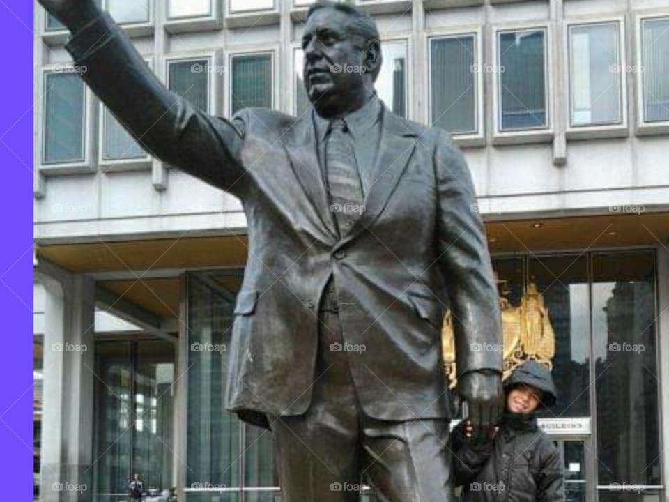 Philadelphia  moving statue of controversial  mayor Frank.