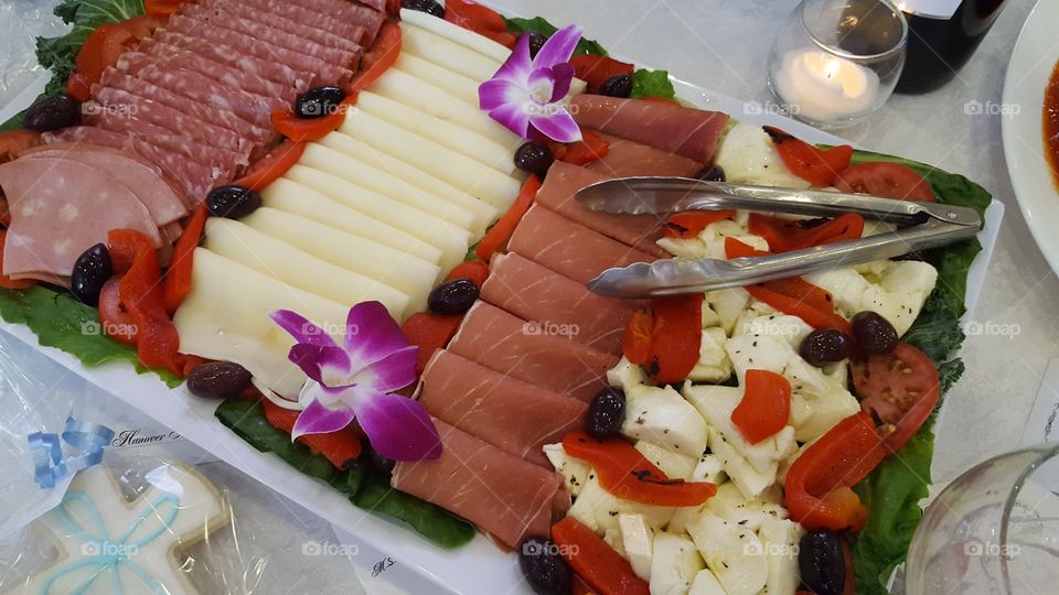 Cold cut and cheese platter