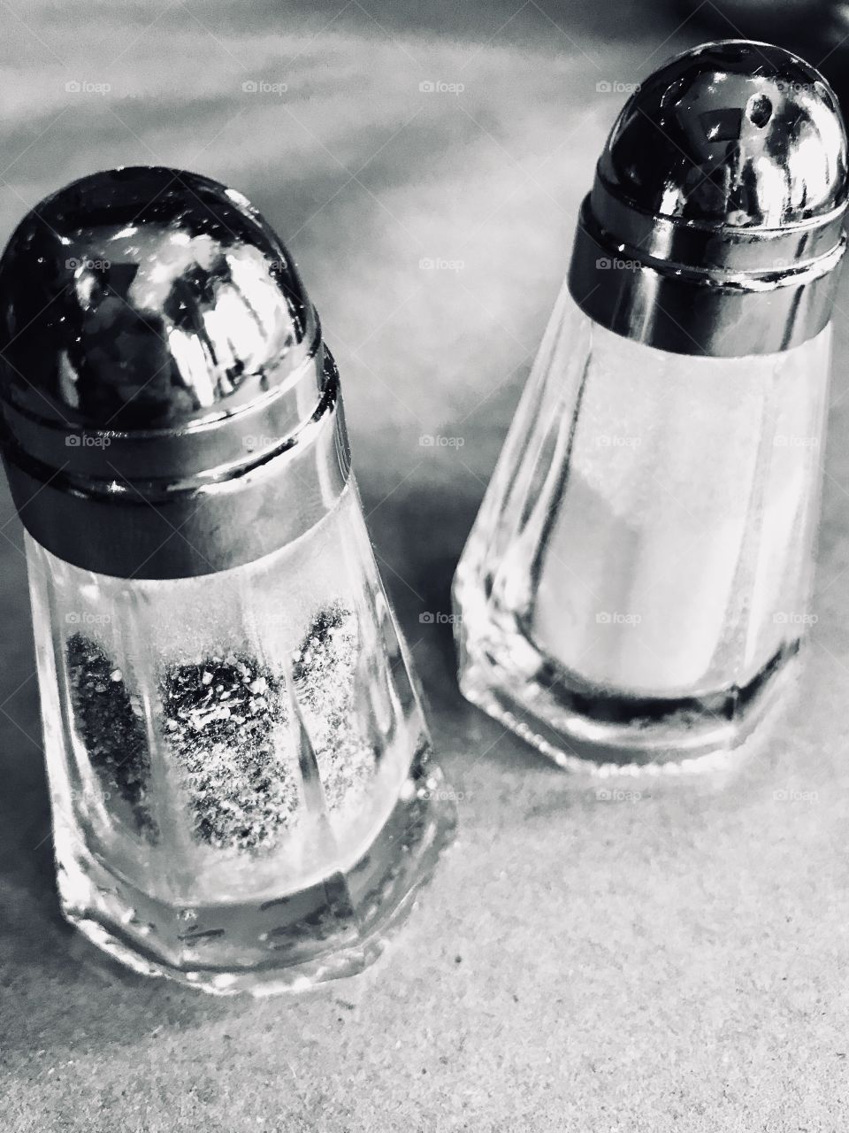 Salt and pepper shakers black and white 
