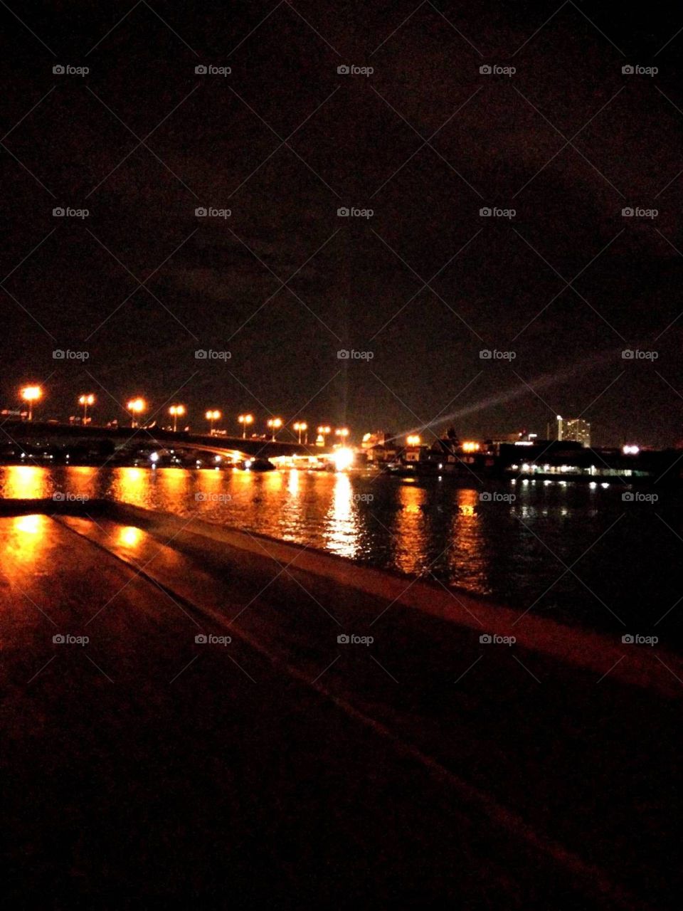 View of Rama 7 Bridge in Bangkok