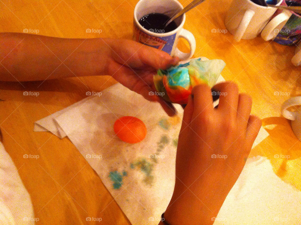 Coloring Easter eggs