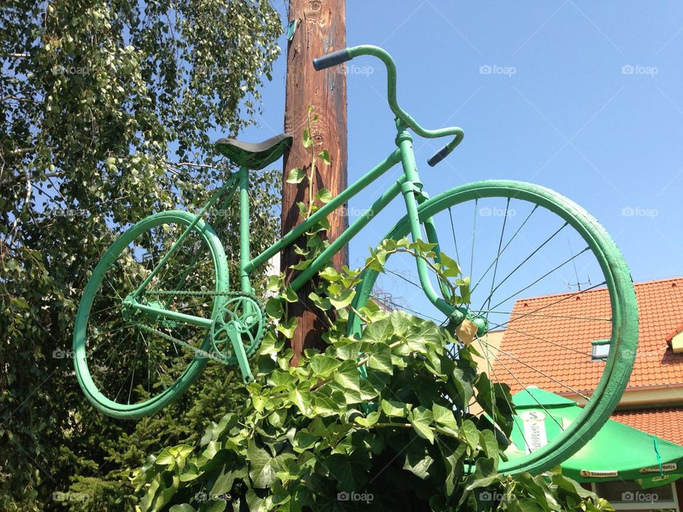 Bike on pole
