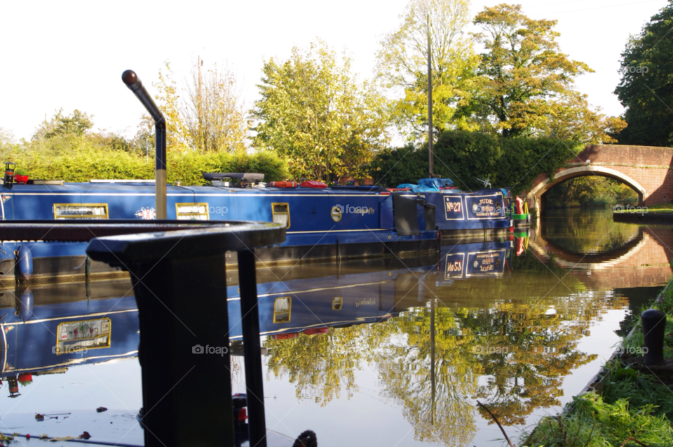 reflection canal barge towpath by gaillewisbraznell