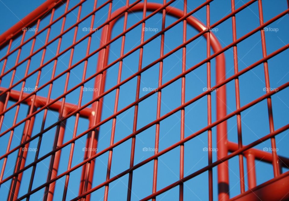 Red grid, part of playground 