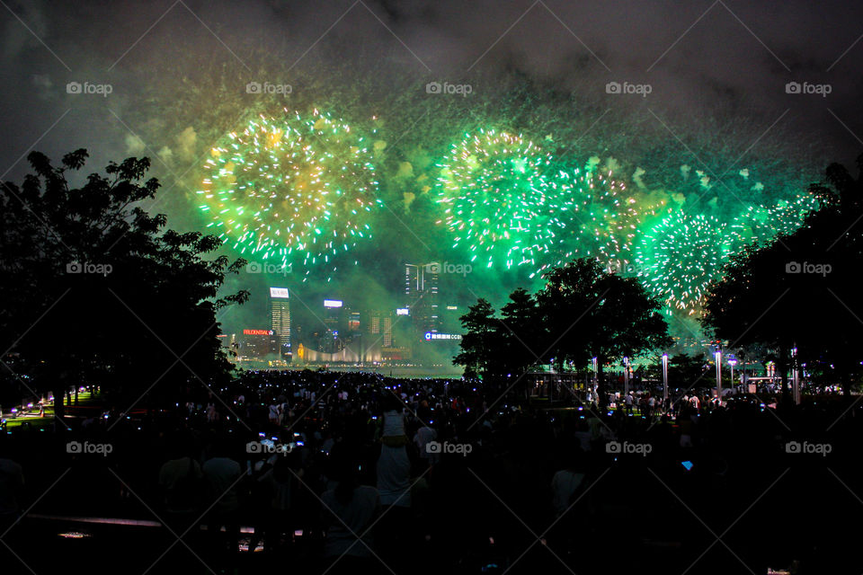 Fireworks in Hong Kong