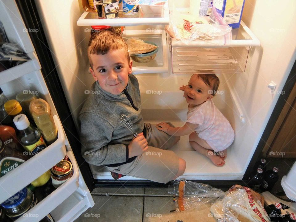 Kids in the fridge