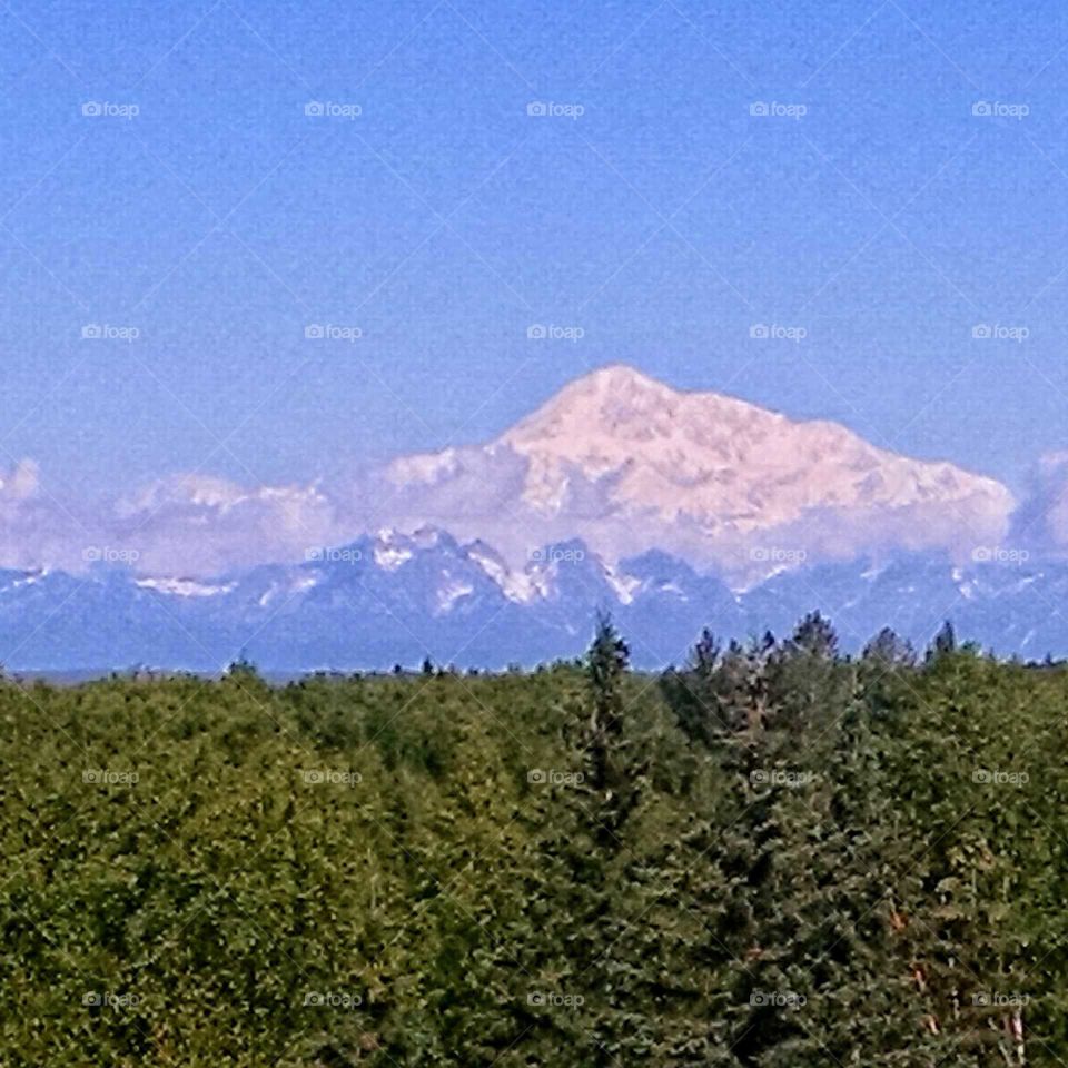 Mt. Denali, Alaska on a clear day.