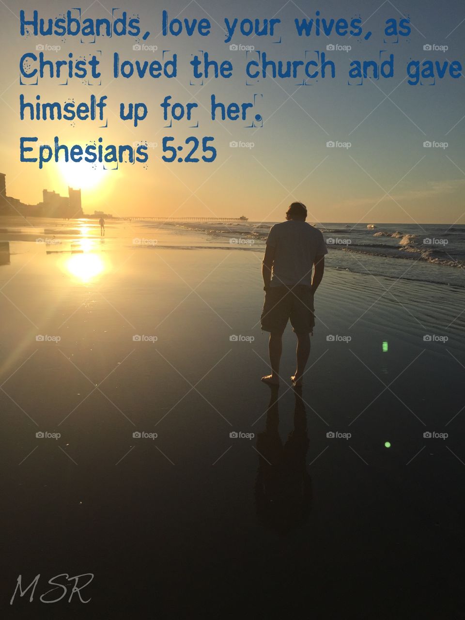 Bible Quote/Beach at sunset 
