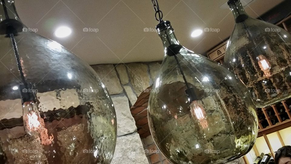 Light Fixtures in a Wine Cellar