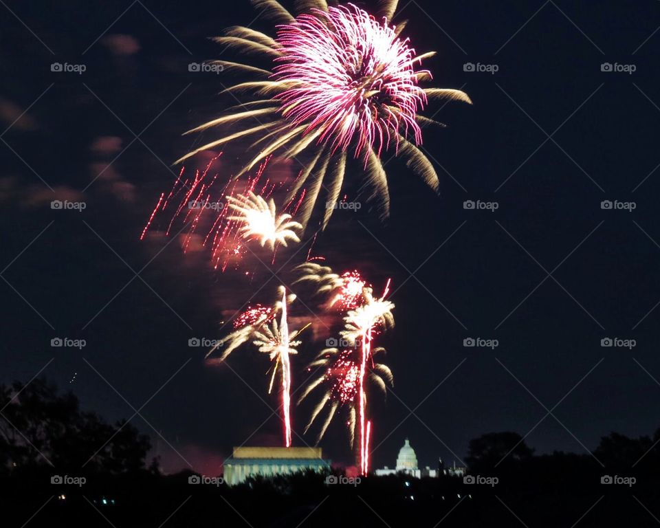 4th of July Fireworks in Washington, DC USA