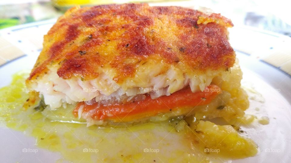 Cod with crust and Greens