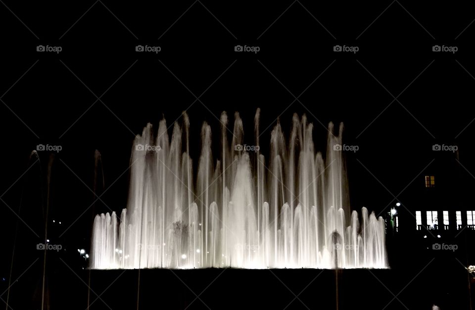 Water fountain at night 