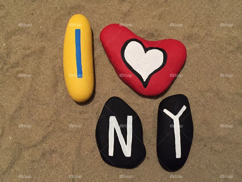 I love New York, conceptual stones composition