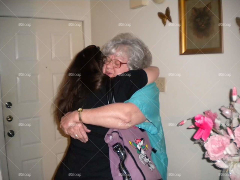 The moment I met my birth-mom for the first time.  🖤💜🖤💜