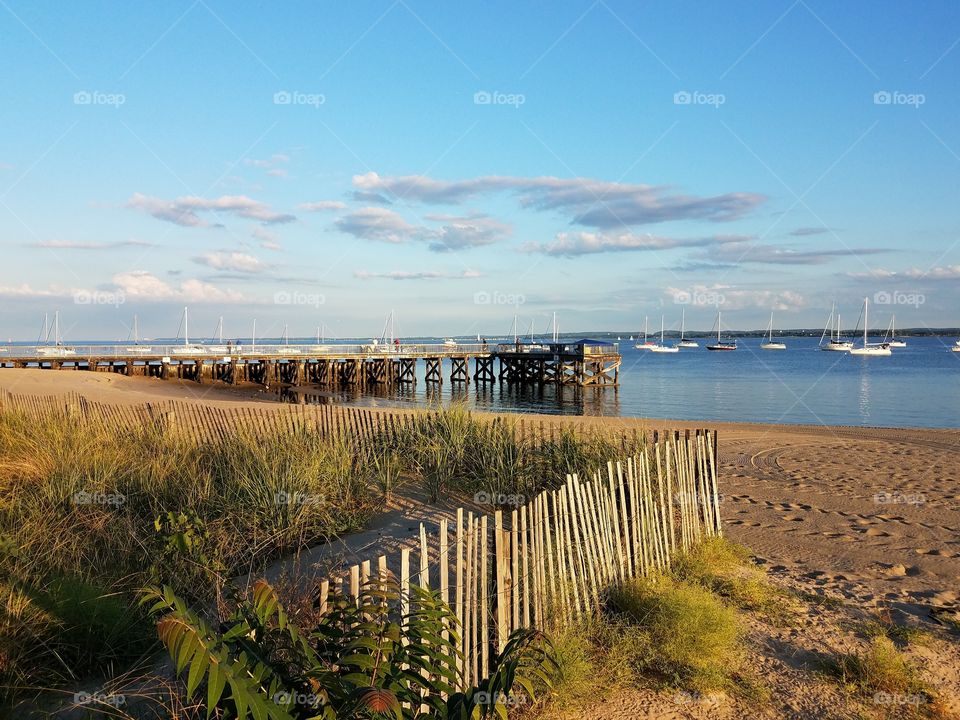 Perth Amboy Raritan bay waterfront pier and beach.