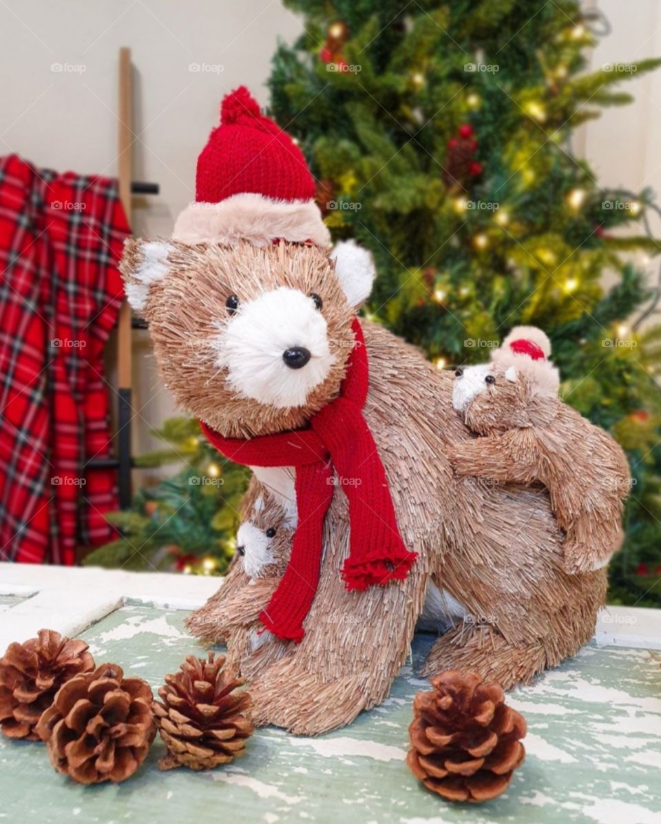 Enfeites de Natal .Urso Empalhado.