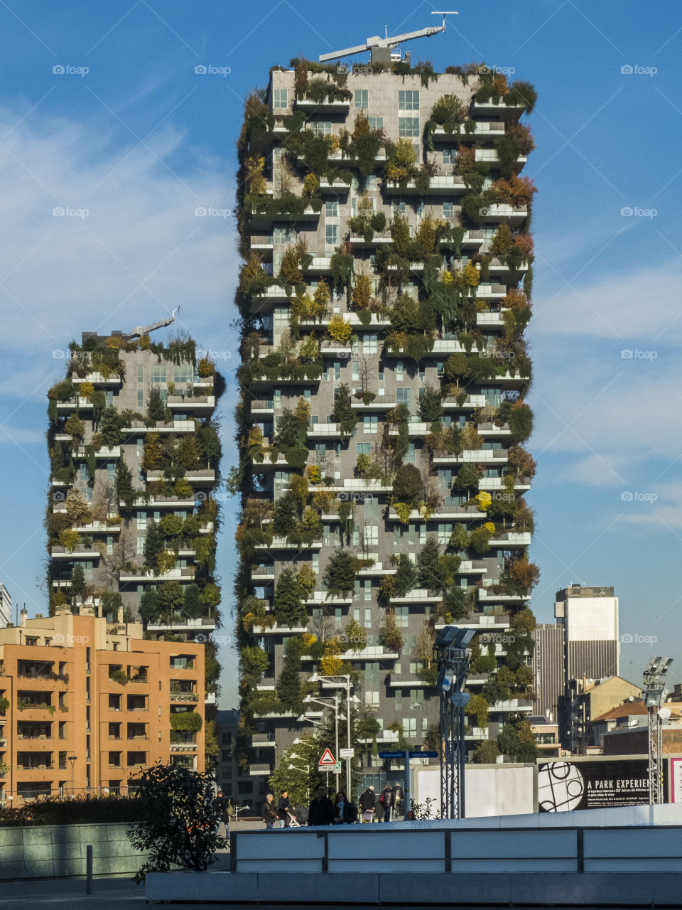 Bosco Verticale (Vertical Forest) is a pair of residential towers in the Porta Nuova district of Milan, Italy, between Via Gaetano de Castillia and Via Federico Confalonieri near Milano Porta Garibaldi railway station. Lombardy, Italy.