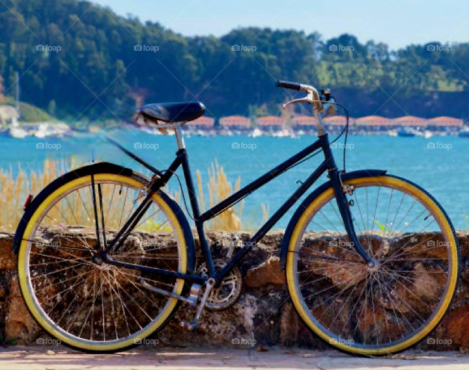 Bicycle shot near the sea on a sunny day.!